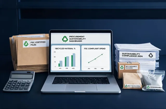 Sustainability data dashboard for office supplies